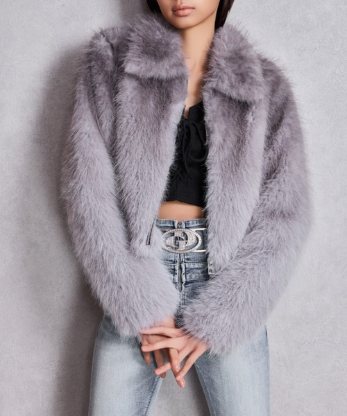 GYDA(ジェイダ)の「グラデーションECO FURコート(ダウンジャケット/コート・レディース・ブラウン/グレー・FREE)」の2枚目の写真