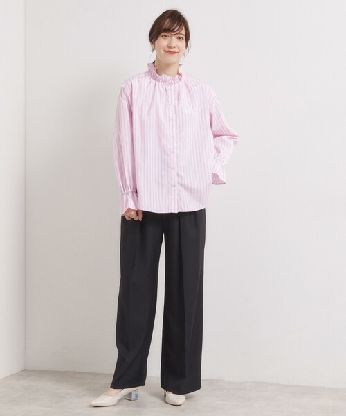 ITS'DEMO（イッツデモ）の「【洗濯機OK】スタンドフリルブラウス（シャツ/ブラウス・レディース・ブルー/ブルー系7/ピンク系3・00）」の19枚目の写真