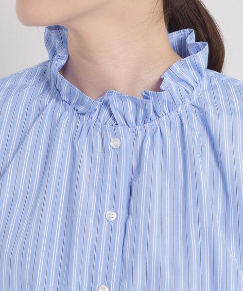 ITS'DEMO（イッツデモ）の「【洗濯機OK】スタンドフリルブラウス（シャツ/ブラウス・レディース・ブルー/ブルー系7/ピンク系3・00）」の16枚目の写真