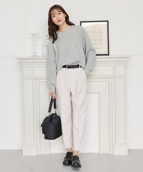 Honeys（ハニーズ）の「【ウォッシャブル】ケーブル編ニット（ニット/セーター・レディース・ベージュ系その他/マスタード/杢グレー/アイボリー/ブルー系その他3・L/LL/M）」の13枚目の写真