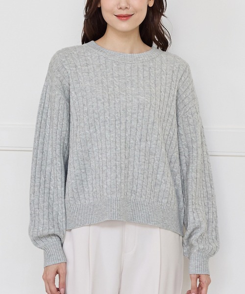 Honeys（ハニーズ）の「【ウォッシャブル】ケーブル編ニット（ニット/セーター・レディース・ベージュ系その他/マスタード/杢グレー/アイボリー/ブルー系その他3・L/LL/M）」の15枚目の写真