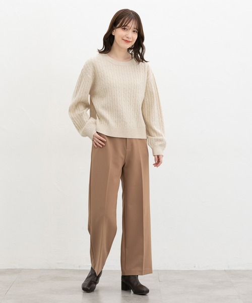 Honeys（ハニーズ）の「【ウォッシャブル】ケーブル編ニット（ニット/セーター・レディース・ベージュ系その他/マスタード/杢グレー/アイボリー/ブルー系その他3・L/LL/M）」の16枚目の写真