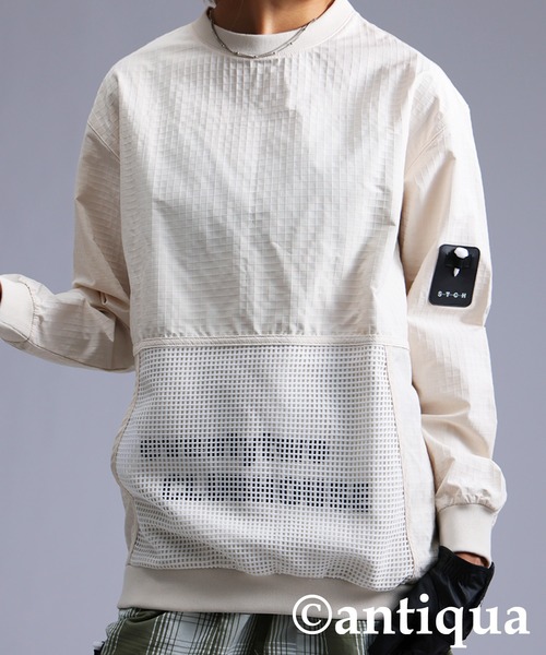 antiqua（アンティカ）の「【STCH】メッシュポケットトップス（Tシャツ/カットソー・レディース・ブルー/アイボリー/ブラック・LXL/ML）」の5枚目の写真