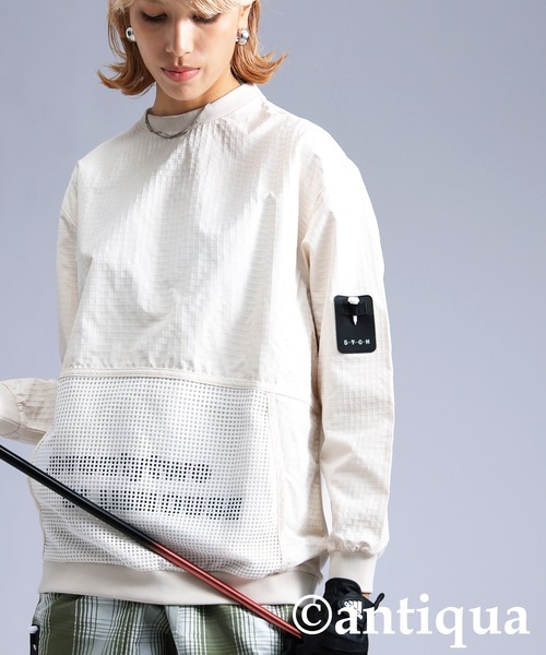 antiqua（アンティカ）の「【STCH】メッシュポケットトップス（Tシャツ/カットソー・レディース・ブルー/アイボリー/ブラック・LXL/ML）」の7枚目の写真