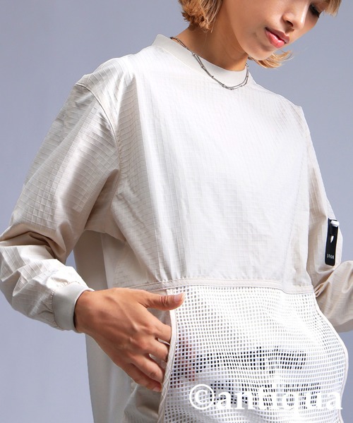 antiqua（アンティカ）の「【STCH】メッシュポケットトップス（Tシャツ/カットソー・レディース・ブルー/アイボリー/ブラック・LXL/ML）」の6枚目の写真