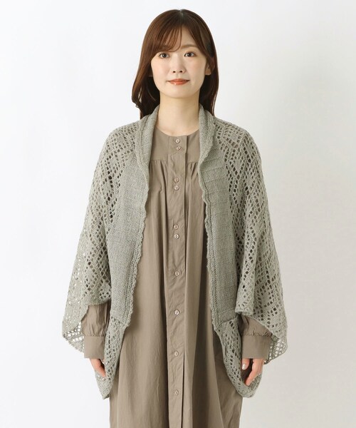 one'sterrace(ワンズテラス)の「【あったか】2WAYストール 透かし編み(ストール/ショール・レディース・ブラック系8/ライトグレー系8・99)」の3枚目の写真