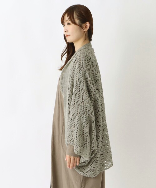 one'sterrace(ワンズテラス)の「【あったか】2WAYストール 透かし編み(ストール/ショール・レディース・ブラック系8/ライトグレー系8・99)」の4枚目の写真