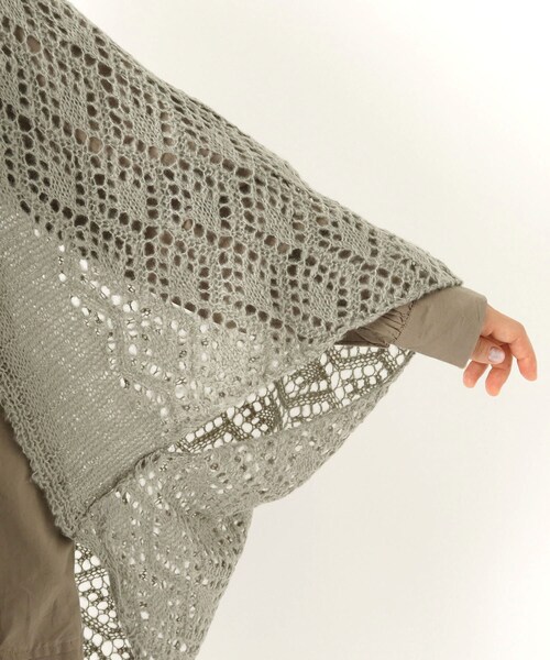 one'sterrace(ワンズテラス)の「【あったか】2WAYストール 透かし編み(ストール/ショール・レディース・ブラック系8/ライトグレー系8・99)」の7枚目の写真