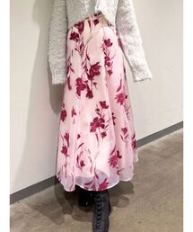 MERCURYDUO | フロッキープリントフレアスカート(スカート)