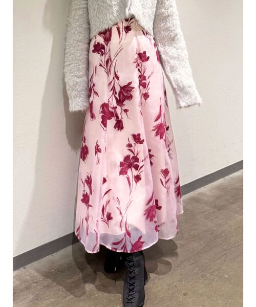 フロッキープリントフレアスカート（スカート）｜MERCURYDUO