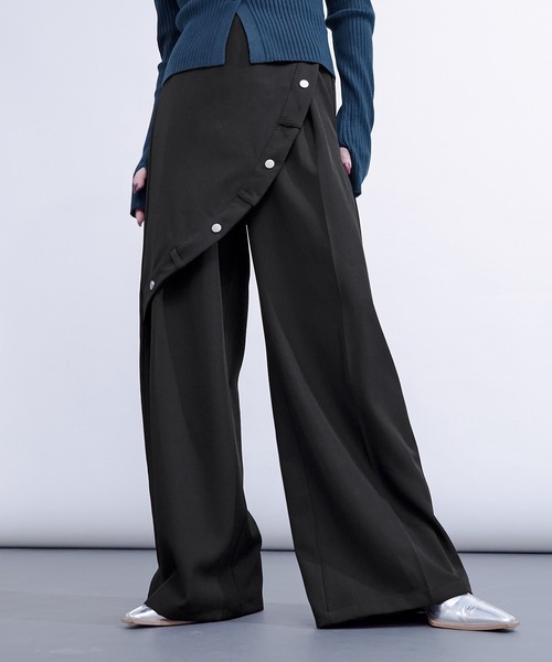 Ellno de Mavie(エルノデメヴィ)の「スナップボタンレイヤードパンツ(スラックス・レディース・ブラック・SMALL/MEDIUM)」の12枚目の写真