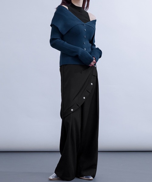 Ellno de Mavie(エルノデメヴィ)の「スナップボタンレイヤードパンツ(スラックス・レディース・ブラック・SMALL/MEDIUM)」の22枚目の写真