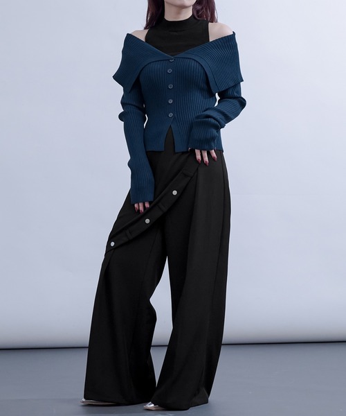 Ellno de Mavie(エルノデメヴィ)の「スナップボタンレイヤードパンツ(スラックス・レディース・ブラック・SMALL/MEDIUM)」の21枚目の写真