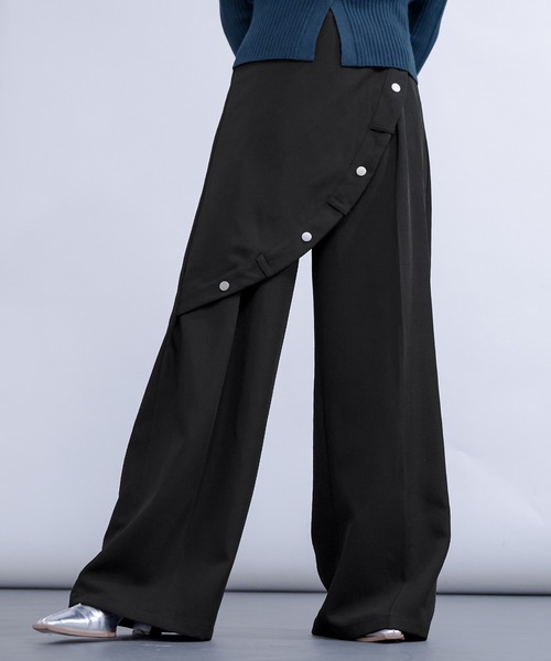 Ellno de Mavie(エルノデメヴィ)の「スナップボタンレイヤードパンツ(スラックス・レディース・ブラック・SMALL/MEDIUM)」の6枚目の写真