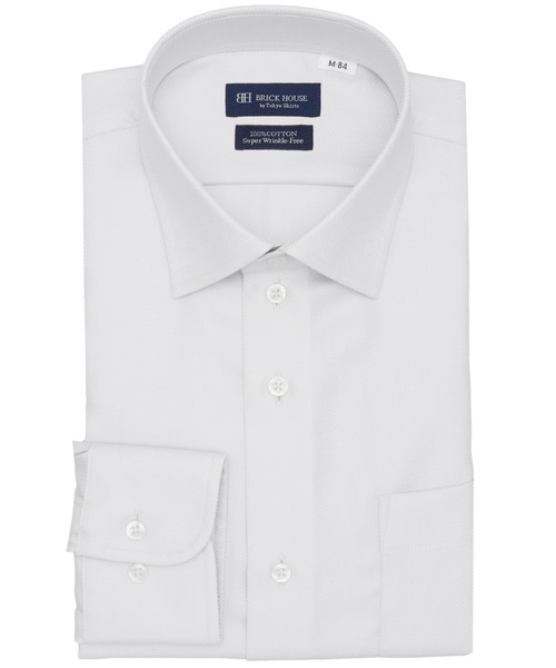 TOKYO SHIRTS(トウキョウシャツ)の「【超形態安定】 形態安定ノンアイロン ワイド 長袖ビジネスワイシャツ(ビジネスシャツ・メンズ・グレー・首回り37cm-裄丈80cm/首回り39cm-裄丈80cm/首回り39cm-裄丈84cm/首回り41cm-裄丈82cm/首回り41cm-裄丈86cm/首回り42cm-裄丈82cm/首回り42cm-裄丈86cm/首回り43cm-裄丈82cm/首回り43cm-裄丈86cm/首回り37cm-裄丈84cm)」の1枚目の写真