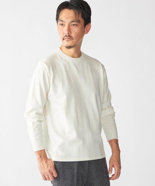 シロ SHIPS:〈洗濯機可能〉コットン ウール TEXBRID(R) クルーネック プル