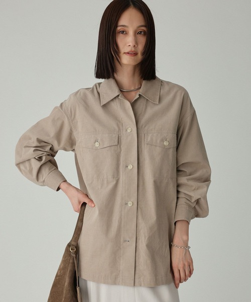 BABYLONE（バビロン）の「コットンコーデュロイシャツ（シャツ/ブラウス・レディース・キャメル/チャコール/ベージュ・フリー）」の3枚目の写真