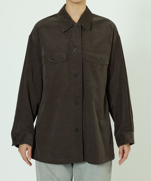 BABYLONE（バビロン）の「コットンコーデュロイシャツ（シャツ/ブラウス・レディース・キャメル/チャコール/ベージュ・フリー）」の4枚目の写真