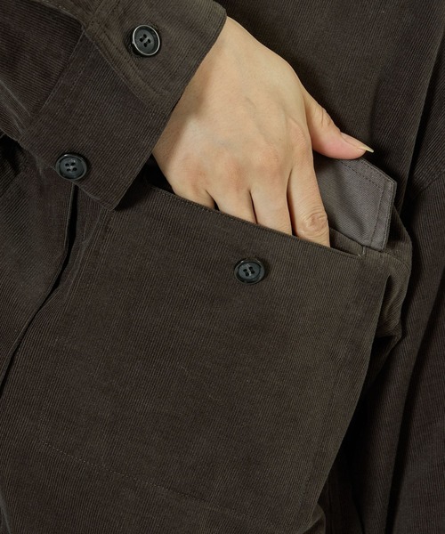 BABYLONE（バビロン）の「コットンコーデュロイシャツ（シャツ/ブラウス・レディース・キャメル/チャコール/ベージュ・フリー）」の9枚目の写真