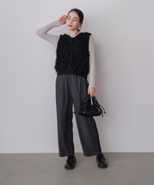 Bou Jeloud(ブージュルード)の「エステルゆるテーパード(その他パンツ・レディース・チャコールグレー/ホワイト系その他・38)」の17枚目の写真