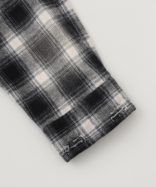 JOINT WORKS(ジョイントワークス)の「ダメージオンブレチェック ボクシーシャツ / Damaged Ombre Check Boxy Shirt(シャツ/ブラウス・メンズ・ベージュ/ブラック・MEDIUM/LARGE)」の14枚目の写真