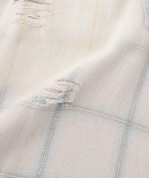 JOINT WORKS(ジョイントワークス)の「ダメージオンブレチェック ボクシーシャツ / Damaged Ombre Check Boxy Shirt(シャツ/ブラウス・メンズ・ベージュ/ブラック・MEDIUM/LARGE)」の10枚目の写真