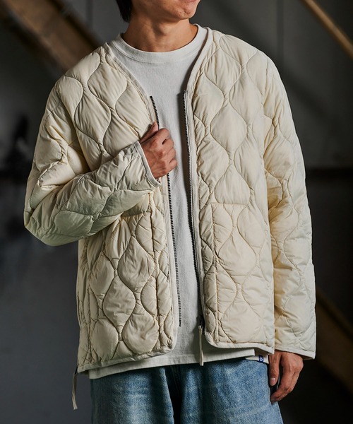 TAION ミリタリーVネックダブルジップダウンジャケット TAION