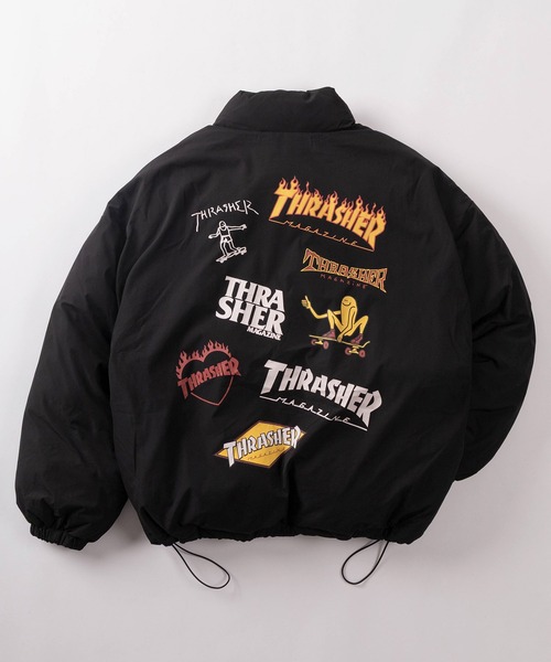 THRASHER（スラッシャー）の「【70】【THRASHER/スラッシャー】ワンポイントハート マルチロゴ パファージャケット（ダウンジャケット/コート・メンズ・ブラック/ホワイト・M/L）」の4枚目の写真