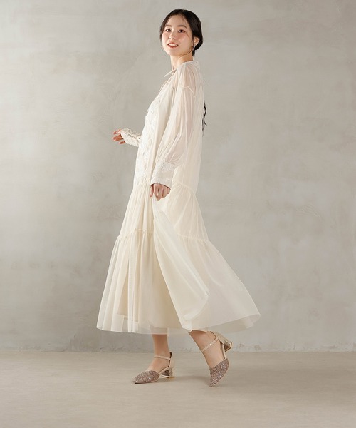 シアー ワンピース パーティードレス 結婚式 お呼ばれ マタニティ オケージョン モチーフレース シアー ワンピース パーティードレス 結婚式 お呼ばれ