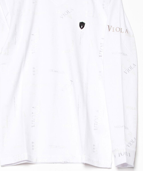 VIOLA(ヴィオラ)の「『VIOLA rumore/ヴィオラ ルモーレ』総柄プリント入りVネック長袖カットソー(Tシャツ/カットソー・メンズ・ホワイト/ブラック×シルバー/ブラック×ゴールド・XL/L/M)」の17枚目の写真