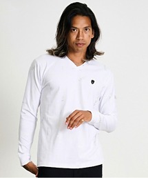 VIOLA（ヴィオラ）の「『VIOLA rumore/ヴィオラ ルモーレ』総柄プリント入りVネック長袖カットソー（Tシャツ/カットソー）」