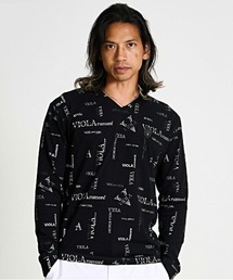 VIOLA（ヴィオラ）の「『VIOLA rumore/ヴィオラ ルモーレ』総柄プリント入りVネック長袖カットソー（Tシャツ/カットソー）」