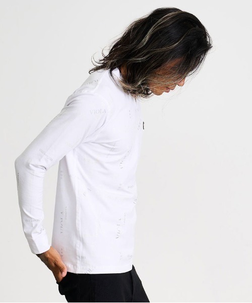VIOLA(ヴィオラ)の「『VIOLA rumore/ヴィオラ ルモーレ』総柄プリント入りVネック長袖カットソー(Tシャツ/カットソー・メンズ・ホワイト/ブラック×シルバー/ブラック×ゴールド・XL/L/M)」の5枚目の写真