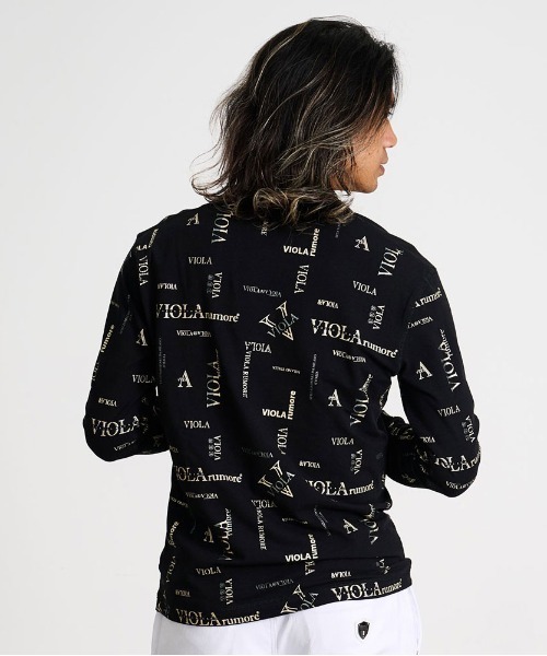 VIOLA(ヴィオラ)の「『VIOLA rumore/ヴィオラ ルモーレ』総柄プリント入りVネック長袖カットソー(Tシャツ/カットソー・メンズ・ホワイト/ブラック×シルバー/ブラック×ゴールド・XL/L/M)」の9枚目の写真