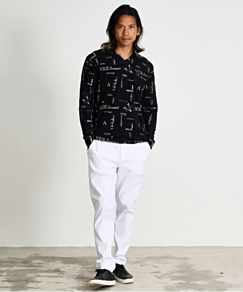 VIOLA(ヴィオラ)の「『VIOLA rumore/ヴィオラ ルモーレ』総柄プリント入りVネック長袖カットソー(Tシャツ/カットソー・メンズ・ホワイト/ブラック×シルバー/ブラック×ゴールド・XL/L/M)」の10枚目の写真