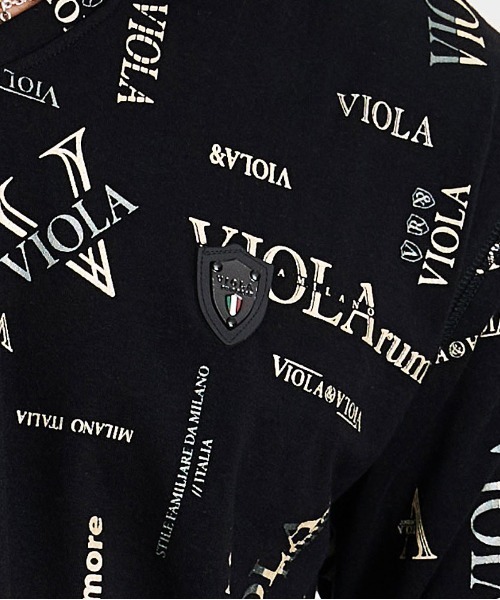 VIOLA(ヴィオラ)の「『VIOLA rumore/ヴィオラ ルモーレ』総柄プリント入りVネック長袖カットソー(Tシャツ/カットソー・メンズ・ホワイト/ブラック×シルバー/ブラック×ゴールド・XL/L/M)」の14枚目の写真