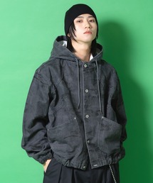 a.p.o.v.（エーピーオービー）の「a.p.o.v. カモフラデニムオーバーサイズ短丈フードブルゾンジャケット（ブルゾン）」