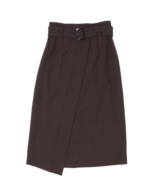 DRESSLAVE(ドレスレイブ)の「midi wrap skirt(ミディ丈ラップスカート)(スカート・レディース・ホワイト/ブラウン・36/38)」の2枚目の写真