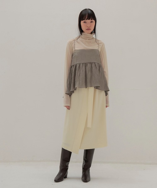 DRESSLAVE(ドレスレイブ)の「midi wrap skirt(ミディ丈ラップスカート)(スカート・レディース・ホワイト/ブラウン・36/38)」の18枚目の写真