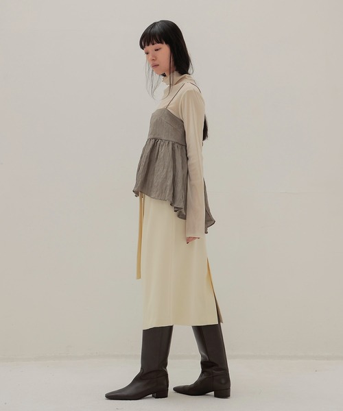 DRESSLAVE(ドレスレイブ)の「midi wrap skirt(ミディ丈ラップスカート)(スカート・レディース・ホワイト/ブラウン・36/38)」の3枚目の写真