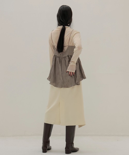 DRESSLAVE(ドレスレイブ)の「midi wrap skirt(ミディ丈ラップスカート)(スカート・レディース・ホワイト/ブラウン・36/38)」の16枚目の写真