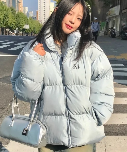 ‼️SALE mucent ムセント ダウンジャケット sora 水色M 韓国 セール】【日本未発売/WEB限定】MUCENT(ムセント)/中綿 ジップアップ
