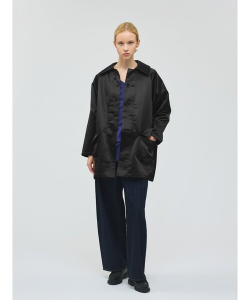 mizuiroind（ミズイロインド）の「mizuiro ind サテンドルマンコート（その他アウター・レディース・ネイビー/ブラック・FREE）」の10枚目の写真