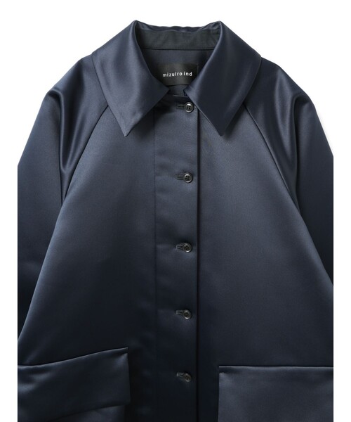 mizuiroind（ミズイロインド）の「mizuiro ind サテンドルマンコート（その他アウター・レディース・ネイビー/ブラック・FREE）」の14枚目の写真