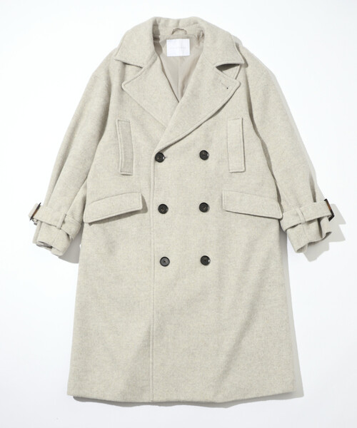 Firsthand（ファーストハンド）の「Firsthand/ファーストハンド オーバーサイズ リサイクルウールコート（ステンカラーコート・レディース・チャコールグレー/ネイビー/オフホワイト・ﾌﾘ-）」の22枚目の写真