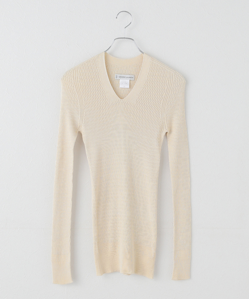 IENA（イエナ）の「UNION LAUNCH/ユニオンランチ VN knit ニット 1021SP（ニット/セーター・レディース・ブラック/アイボリー・FREE）」の2枚目の写真