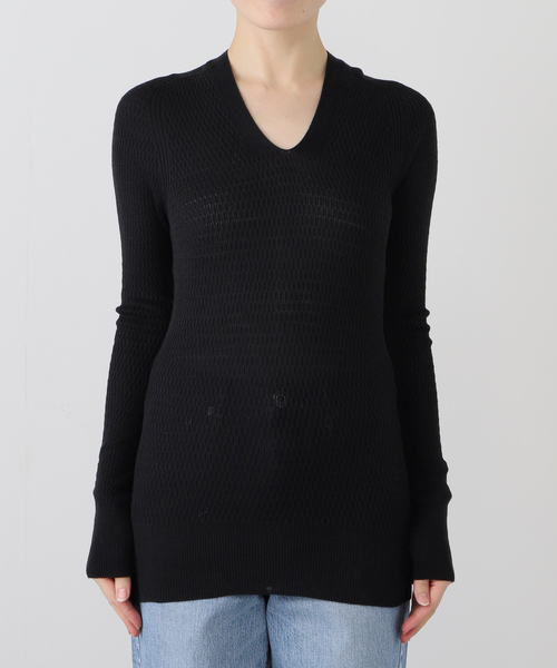 IENA（イエナ）の「UNION LAUNCH/ユニオンランチ VN knit ニット 1021SP（ニット/セーター・レディース・ブラック/アイボリー・FREE）」の9枚目の写真