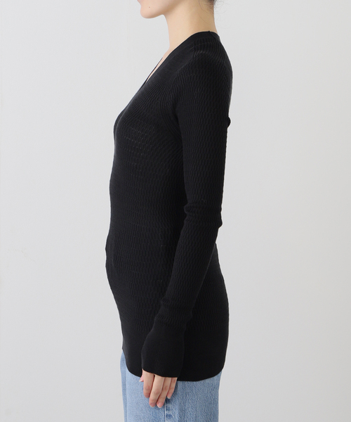 IENA（イエナ）の「UNION LAUNCH/ユニオンランチ VN knit ニット 1021SP（ニット/セーター・レディース・ブラック/アイボリー・FREE）」の10枚目の写真