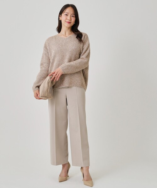 COUP DE CHANCE(クードシャンス)の「【手洗い可】ストレートワイドパンツ(その他パンツ・レディース・ブラック系1/ダークブラウン系1/ブラック/ナチュラル/オフホワイト・42/40/38/36/34)」の16枚目の写真