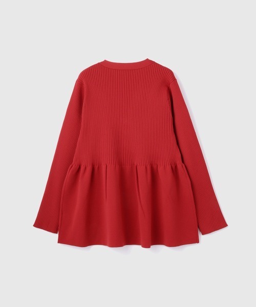 VICKY（ビッキー）の「ライトウェイトペプラムニットカーディガン≪手洗い可能≫（カーディガン/ボレロ・レディース・ブラック/レッド・M）」の4枚目の写真